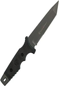 smith & wesson 10.6in high carbon s.s. fixed blade knife with 5.2in tanto blade and tpe handle for outdoor, tactical, survival and edc