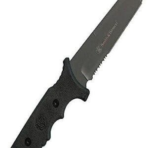 Smith & Wesson 10.6in High Carbon S.S. Fixed Blade Knife with 5.2in Tanto Blade and TPE Handle for Outdoor, Tactical, Survival and EDC