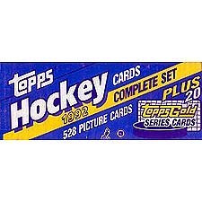 1992/1993 topps hockey factory sealed 528 card set with 20 bonus topps gold cards.