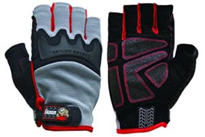 grease monkey 22102-23 pro fingerless all purpose work gloves & workout gloves, single pair, medium