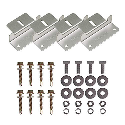 Renogy Solar Panel Mounting Z Brackets Lightweight Aluminum Corrosion-Free Construction for RVs, Trailers, Boats, Yachts, Wall and Other Off Gird Roof Installation, one set of 4 Units,Gray