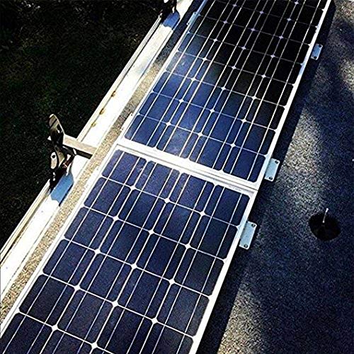 Renogy Solar Panel Mounting Z Brackets Lightweight Aluminum Corrosion-Free Construction for RVs, Trailers, Boats, Yachts, Wall and Other Off Gird Roof Installation, one set of 4 Units,Gray