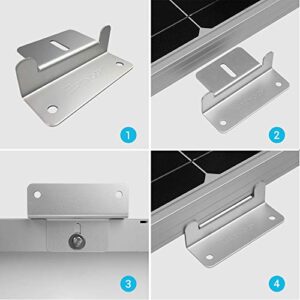 Renogy Solar Panel Mounting Z Brackets Lightweight Aluminum Corrosion-Free Construction for RVs, Trailers, Boats, Yachts, Wall and Other Off Gird Roof Installation, one set of 4 Units,Gray