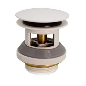 Westbrass D98R-50 Coarse Thread Tip-Toe Drain Plug use for Integrated Overflow Bathtub Trim, 1-Pack, Powder Coat White