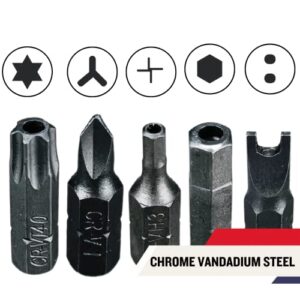 ARTESIA TOOL 33 Pc Security Bit Tamper Proof & Resistant Set | Chrome Vandium Construction | Includes SAE Hex, Metric Hex, Star Bits, Torq, Spanner, and Triwing for Multi-Purpose Use