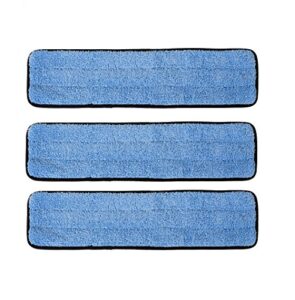 real clean 18 inch microfiber wet mop refill pads for flat microfiber mop frames (pack of 3)