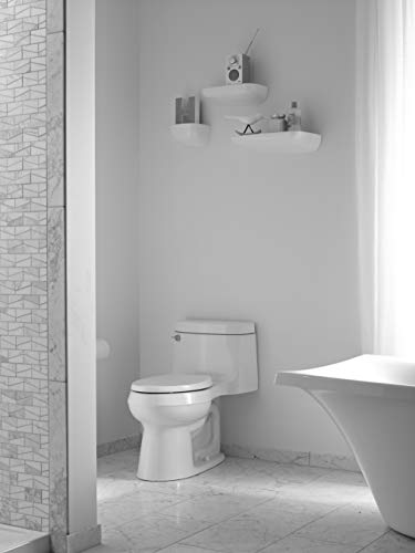 KOHLER 4008-0 Reveal Elongated, Grip-Tight Bumpers, Quiet-Close Release Hinges, Quick-Attach Hardware, No Slam Toilet Seat, White