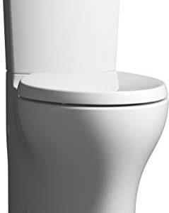 KOHLER 4008-0 Reveal Elongated, Grip-Tight Bumpers, Quiet-Close Release Hinges, Quick-Attach Hardware, No Slam Toilet Seat, White