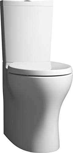 KOHLER 4008-0 Reveal Elongated, Grip-Tight Bumpers, Quiet-Close Release Hinges, Quick-Attach Hardware, No Slam Toilet Seat, White