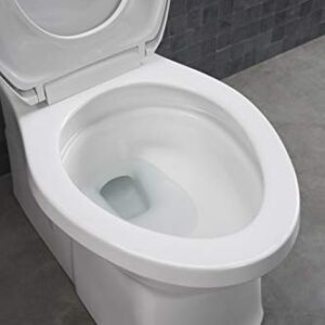 KOHLER 4008-0 Reveal Elongated, Grip-Tight Bumpers, Quiet-Close Release Hinges, Quick-Attach Hardware, No Slam Toilet Seat, White