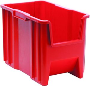 quantum storage systems qgh600rd giant stack container, 17.5" length, 10-7/8" width, 12.5" height, red, pack of 4