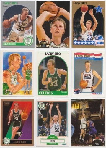 Larry Bird / 25 Different Basketball Cards featuring Larry Bird