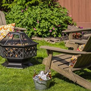 Endless Summer,WAD1377SP, Hex Shaped Outdoor Fire Bowl with Lattice, Oil Rubbed Bronze