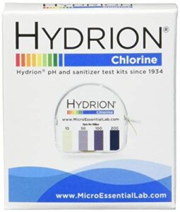 micro essential hydrion cm-240 chlorine test paper with dispenser, 10-200ppm (case of 10)
