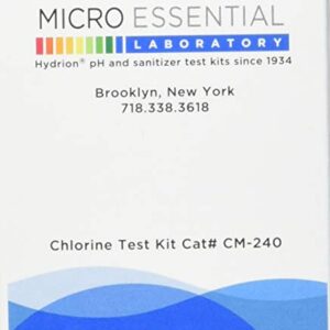 Micro Essential Hydrion CM-240 Chlorine Test Paper with Dispenser, 10-200ppm (Case of 10)