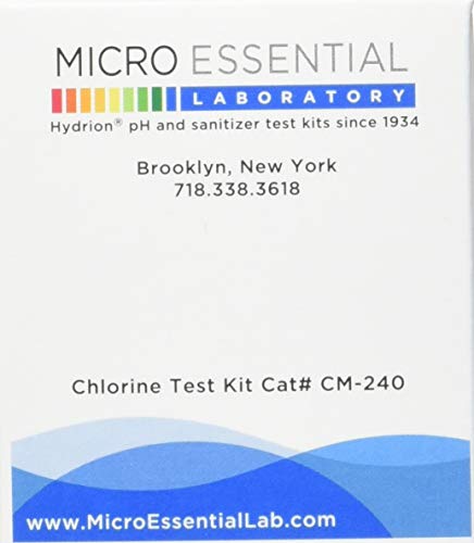 Micro Essential Hydrion CM-240 Chlorine Test Paper with Dispenser, 10-200ppm (Case of 10)