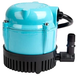 little giant 500203, 1-a 115 volt, 1/200 hp, 170 gph small submersible permanently oiled pump for fountain, water displays and air conditioners, 6-foot cord, blue,