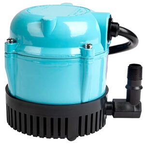 Little Giant 500203, 1-A 115 Volt, 1/200 HP, 170 GPH Small Submersible Permanently Oiled Pump for Fountain, Water Displays and Air Conditioners, 6-Foot Cord, Blue,