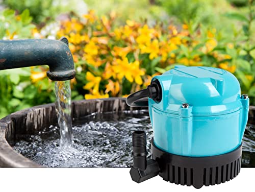 Little Giant 500203, 1-A 115 Volt, 1/200 HP, 170 GPH Small Submersible Permanently Oiled Pump for Fountain, Water Displays and Air Conditioners, 6-Foot Cord, Blue,