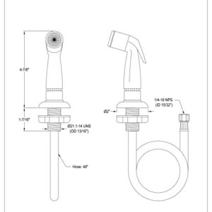 Kingston Brass KBS120SP Kitchen Faucet Sprayer, 6-1/4-Inch, White