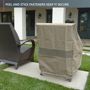 Premium Tight Weave Patio High Back Outdoor Chair Covers set of 4 with Adjustable Peel and Secure Fastener Strips Covers Furniture up to 42" H in Taupe