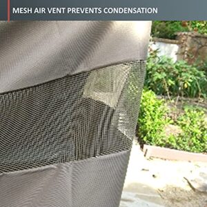 Premium Tight Weave Patio High Back Outdoor Chair Covers set of 4 with Adjustable Peel and Secure Fastener Strips Covers Furniture up to 42" H in Taupe