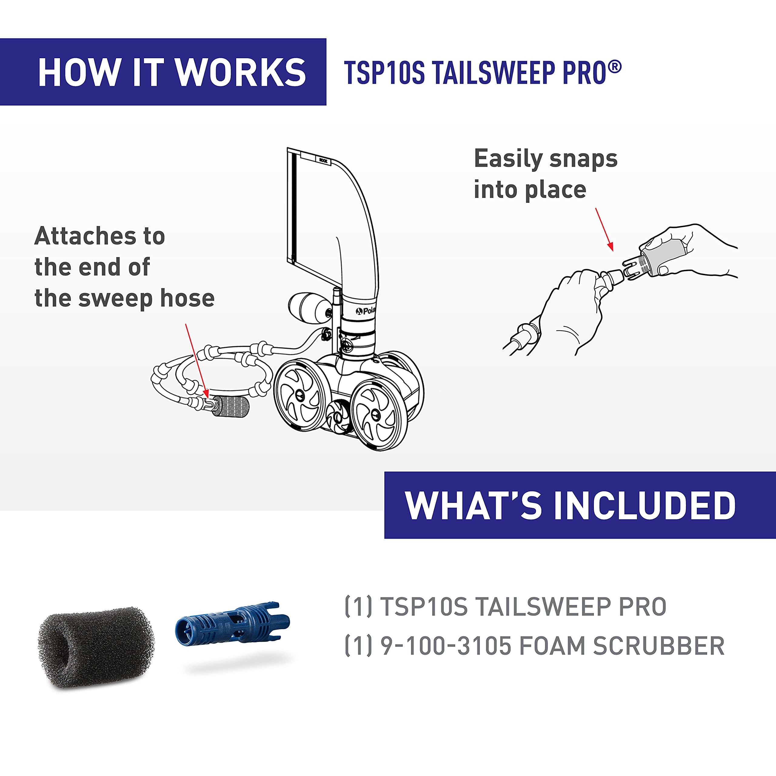Polaris Genuine Parts TSP10S TailSweep PRO Replacement for Polaris Pressure-Side Pool Cleaners 280, 3900 Sport, 380, 360, 180