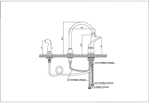 Dura Faucet DF-NMK301-SN RV Gooseneck Kitchen Sink Faucet with Matching Side Sprayer (Brushed Satin Nickel)