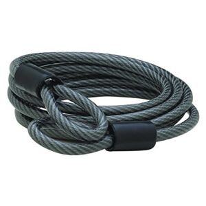 BRINKS - 6 ft x 1/4" Flexible Steel Loop Cable - Heavy Duty Vinyl Wrap for Corrosion Protection, Gray