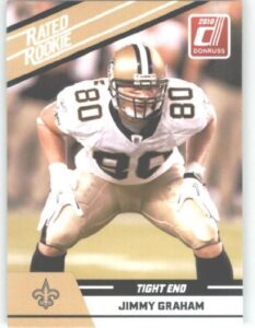 2010 donruss rated rookies football card #52 jimmy graham - new orleans saints (rc - rookie card) nfl trading card