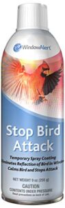 windowalert stop bird attack (9oz) - temporary spray coating eliminates reflection of bird in window - made in the usa