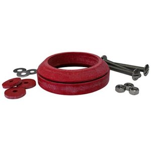 korky 481bp universal toilet tank to bowl gasket & hardware kit - fits most 3-inch, 2-piece toilet tanks - made in usa , red , large (3")