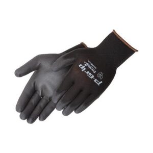 liberty p-grip ultra-thin polyurethane palm coated glove with 13-gauge nylon/polyester shell, large, black (pack of 12)