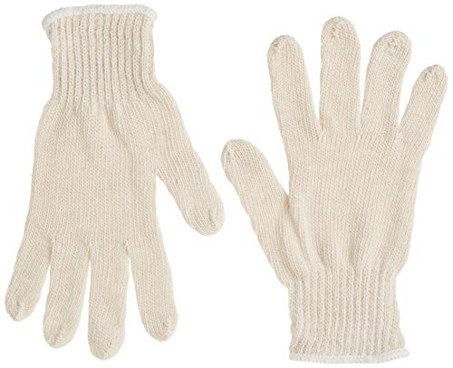 Liberty Glove & Safety K4517Q/L Cotton/Polyester Regular Weight Plain Seamless Knit Glove with Elastic String Knit Wrist, Large, Natural White (Pack of 12)