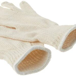 Liberty Glove & Safety K4517Q/L Cotton/Polyester Regular Weight Plain Seamless Knit Glove with Elastic String Knit Wrist, Large, Natural White (Pack of 12)