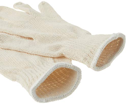 Liberty Glove & Safety K4517Q/L Cotton/Polyester Regular Weight Plain Seamless Knit Glove with Elastic String Knit Wrist, Large, Natural White (Pack of 12)