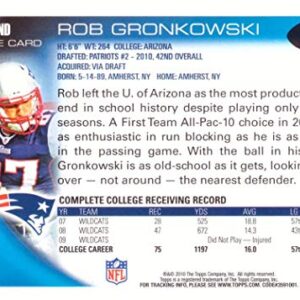 2010 Topps NFL Football Card #148 Rob Gronkowski RC - New England Patriots (Rookie Card) NFL Trading Card