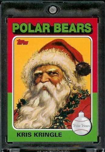 2007 Topps Santa Claus Baseball Card # 9 Kriss Kringle (1975 Design)