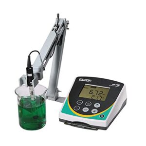 oakton instruments wd-35419-10 series ph 700 benchtop meter with double-junction glass ph electrode, atc probe and stand, 110/220 vac