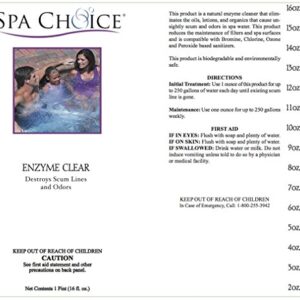 SpaChoice 472-3-1011 Enzyme Clear Cleaning Solution for Spas and Hot Tubs, 1-Pint
