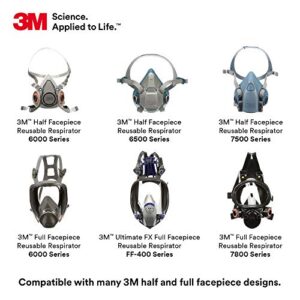 3M Respirator Cartridge 6001, 30 Pairs, Helps Protect Against Organic Vapors, Cleaning, Painting, Chemical Dispensing, Parts Cleaning, and Seal Coating , Gray
