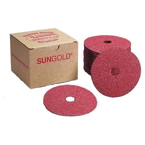 Sungold Abrasives 16902 4-1/2-Inch x 7/8-Inch Center Hole Aluminum Oxide Fiber Disc, 25-Pack, 36 Grit