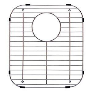 franke evolution universal double bowl sink protection grid in stainless steel with rear drain, fgd75, 13.125" x 11.625" x 1.25"