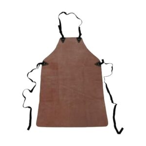 style n craft welder’s apron, heavy-duty suede leather apron, apron for men and women, welding accessories, camel color (81201)