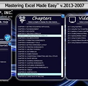 TEACHUCOMP Video Training Tutorial for Microsoft Excel 2013 2010 DVD-ROM Course and PDF Manual