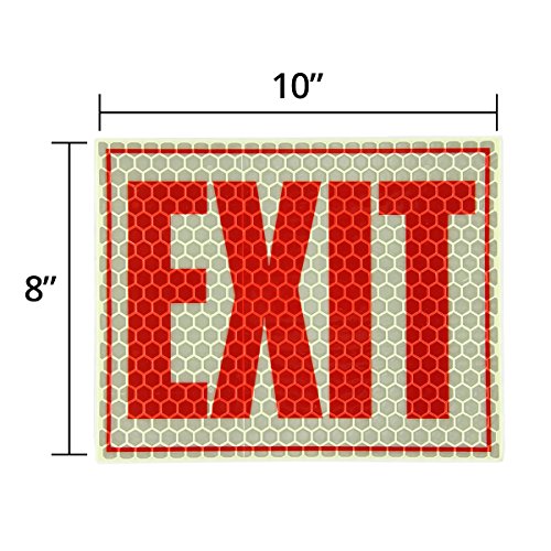 Cyalume Cyflect Glow in the Dark and Reflective Emergency Exit Sign, 8 Inches x 10 Inches, Adhesive Backing