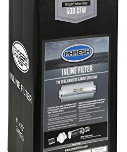 Phresh Inline Filter, 6" 500 CFM Carbon Filter for Duct Ventilation Applications