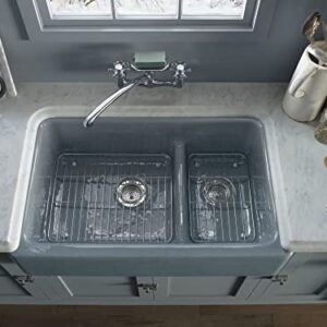 Whitehaven 35-11/16 In. x 21-9/16 In. Self-Trimming Smart Divide Undermount Large/Medium Double-Bowl Kitchen Sink with Tall Apron, White