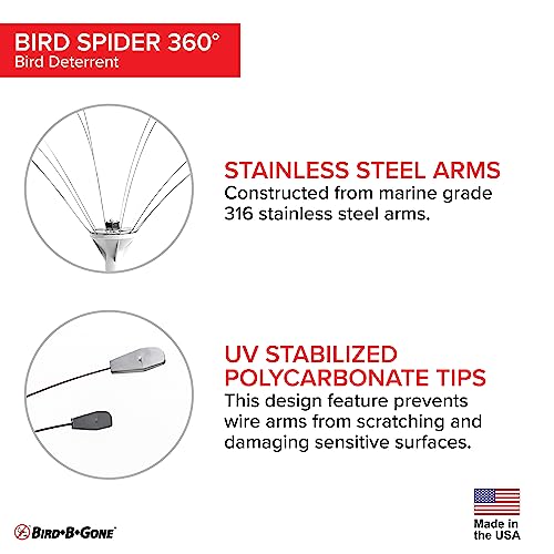 Bird B Gone MMBS600SPN Spinning Spider Bird Deterrent, 6-Foot, Silver