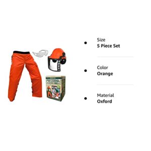 Forester Protective Clothing - OEM Forestry Cutter Combo Kit Apron Chaps Helmet Face Shield Ear Muffs Safety Glasses Arborist Equipment Chainsaw Pants Logging Tools Helmet Accessories Orange